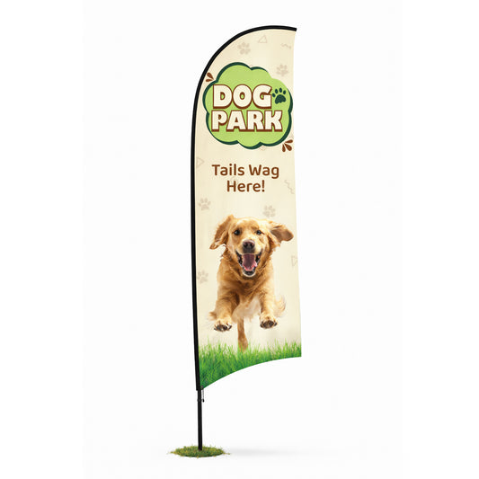 Dog Park Flags - Tails Wag Tan